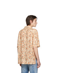 Chemise à manches courtes à fleurs orange Acne Studios
