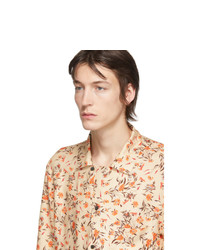 Chemise à manches courtes à fleurs orange Acne Studios