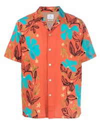 Chemise à manches courtes à fleurs orange PS Paul Smith