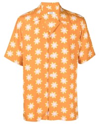 Chemise à manches courtes à fleurs orange Sandro