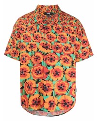 Chemise à manches courtes à fleurs orange Stussy