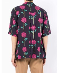 Chemise à manches courtes à fleurs pourpre foncé SASQUATCHfabrix.