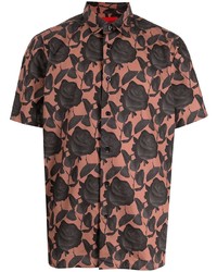 Chemise à manches courtes à fleurs rose BOSS