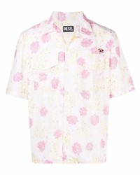 Chemise à manches courtes à fleurs rose Diesel