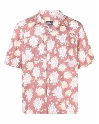 Chemise à manches courtes à fleurs rose Diesel