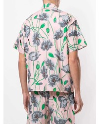 Chemise à manches courtes à fleurs rose MSGM