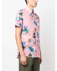Chemise à manches courtes à fleurs rose Etro