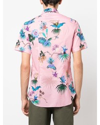 Chemise à manches courtes à fleurs rose Etro