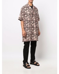 Chemise à manches courtes à fleurs rose Yohji Yamamoto