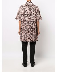 Chemise à manches courtes à fleurs rose Yohji Yamamoto