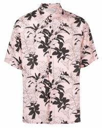 Chemise à manches courtes à fleurs rose Laneus