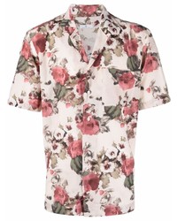 Chemise à manches courtes à fleurs rose Tagliatore