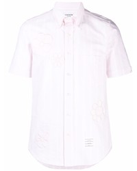 Chemise à manches courtes à fleurs rose Thom Browne