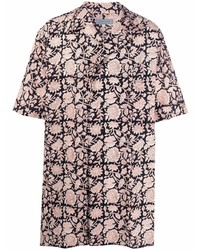 Chemise à manches courtes à fleurs rose Yohji Yamamoto