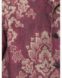 Chemise à manches courtes à fleurs rouge Loewe