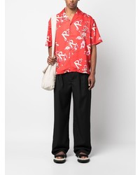 Chemise à manches courtes à fleurs rouge Represent