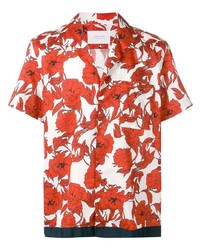 Chemise à manches courtes à fleurs rouge Low Brand