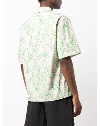 Chemise à manches courtes à fleurs vert menthe John Elliott
