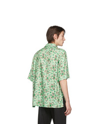 Chemise à manches courtes à fleurs vert menthe Acne Studios
