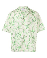 Chemise à manches courtes à fleurs vert menthe John Elliott