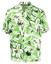 Chemise à manches courtes à fleurs vert menthe Palm Angels