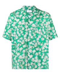 Chemise à manches courtes à fleurs vert menthe Rhude