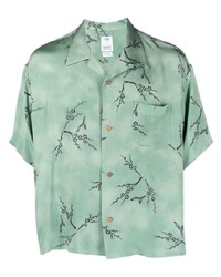 Chemise à manches courtes à fleurs vert menthe VISVIM