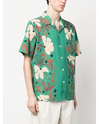 Chemise à manches courtes à fleurs verte PS Paul Smith