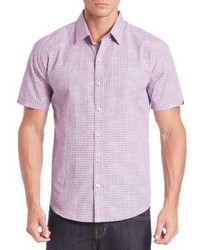 Chemise à manches courtes à fleurs violet clair