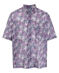 Chemise à manches courtes à fleurs violet clair Isabel Marant