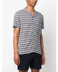Chemise à manches courtes à motif zigzag bleu marine Orlebar Brown
