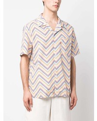 Chemise à manches courtes à motif zigzag jaune Missoni