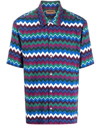 Chemise à manches courtes à motif zigzag multicolore Missoni