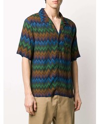 Chemise à manches courtes à motif zigzag multicolore Missoni