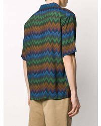 Chemise à manches courtes à motif zigzag multicolore Missoni