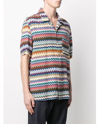 Chemise à manches courtes à motif zigzag multicolore Missoni