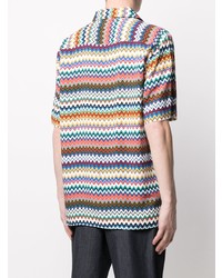 Chemise à manches courtes à motif zigzag multicolore Missoni