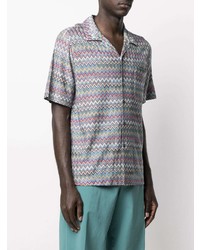 Chemise à manches courtes à motif zigzag multicolore Missoni