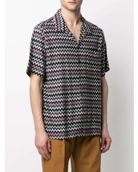 Chemise à manches courtes à motif zigzag multicolore Missoni