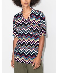 Chemise à manches courtes à motif zigzag noire Missoni