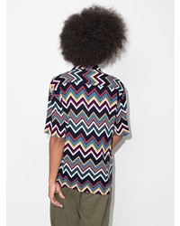 Chemise à manches courtes à motif zigzag noire Missoni