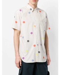 Chemise à manches courtes á pois beige Comme Des Garcons SHIRT