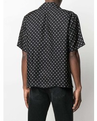 Chemise à manches courtes á pois noire et blanche Amiri