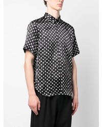 Chemise à manches courtes á pois noire Black Comme Des Garçons