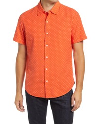 Chemise à manches courtes á pois orange