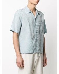 Chemise à manches courtes à rayures horizontales bleu clair Soulland