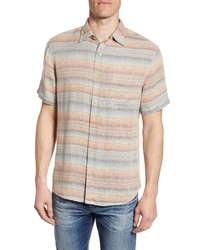 Chemise à manches courtes à rayures horizontales multicolore