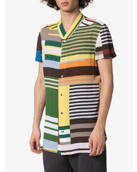 Chemise à manches courtes à rayures horizontales multicolore Rick Owens