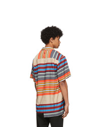 Chemise à manches courtes à rayures horizontales multicolore Wooyoungmi