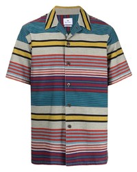 Chemise à manches courtes à rayures horizontales multicolore PS Paul Smith